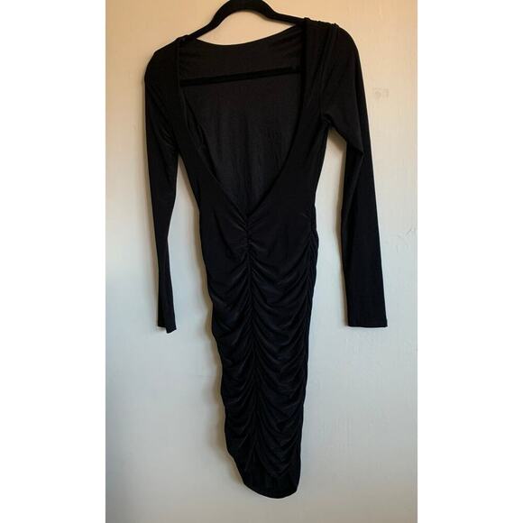 Lulus Black Ruched Open Back Long Sleeve Mini Dress Size XS NWT - Picture 13 of 16